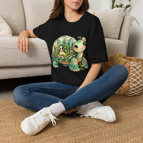 Turtle Garden Tee — Cute Floral Baby Turtle Illustration T-Shirt