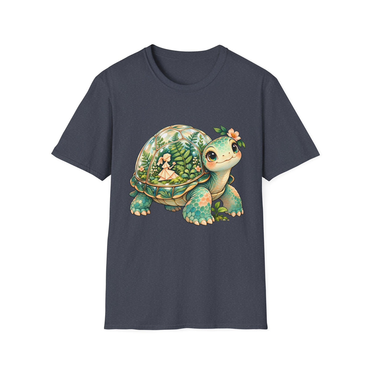 Turtle Garden Tee — Cute Floral Baby Turtle Illustration T-Shirt
