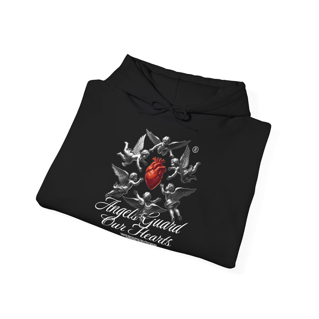 Anatomical Heart Hoodie – "Angels Guard Our Hearts" Graphic Sweatshirt