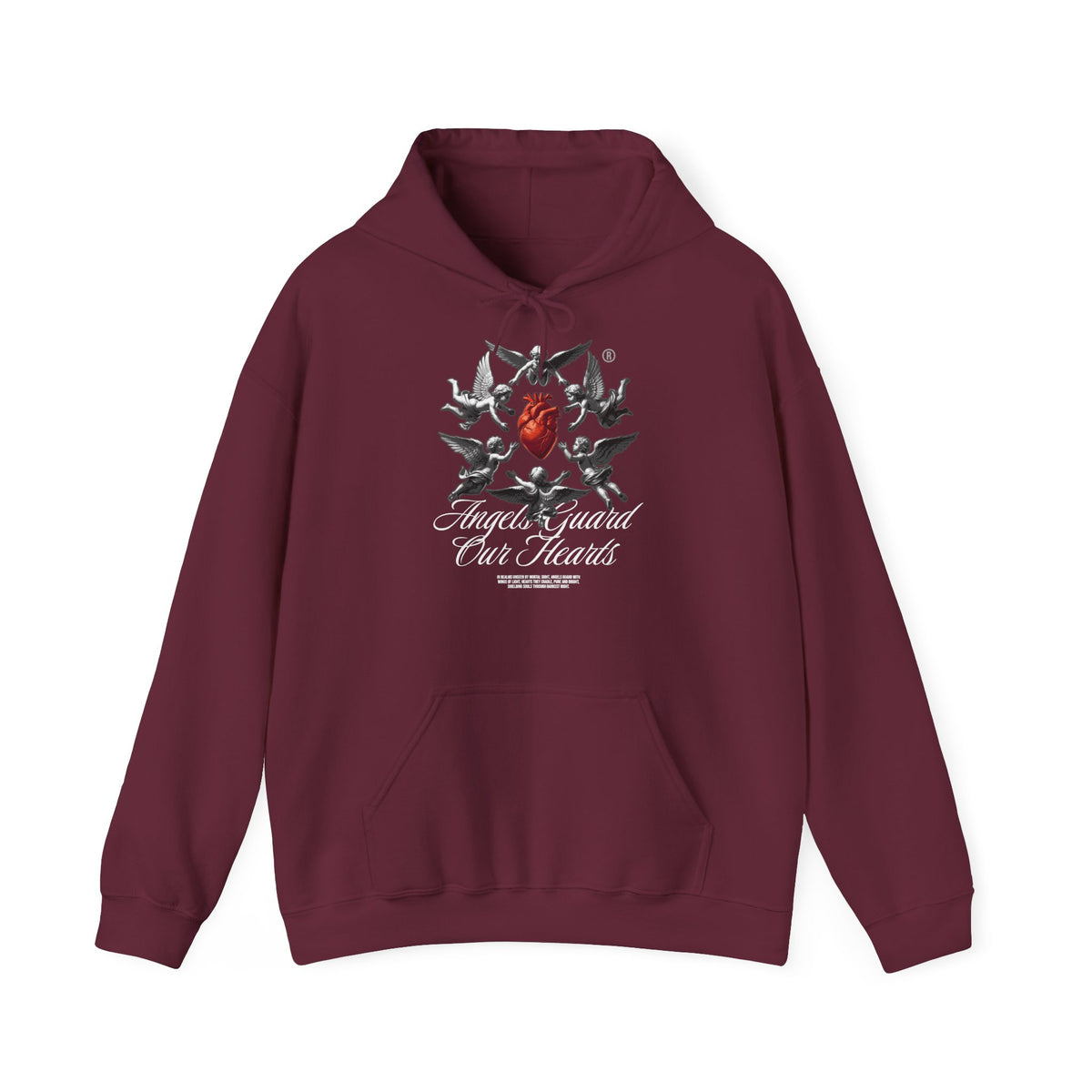 Anatomical Heart Hoodie – "Angels Guard Our Hearts" Graphic Sweatshirt