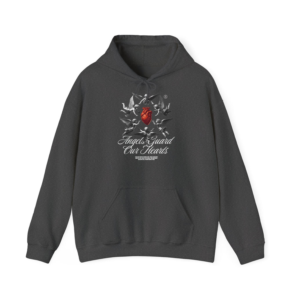 Anatomical Heart Hoodie – "Angels Guard Our Hearts" Graphic Sweatshirt