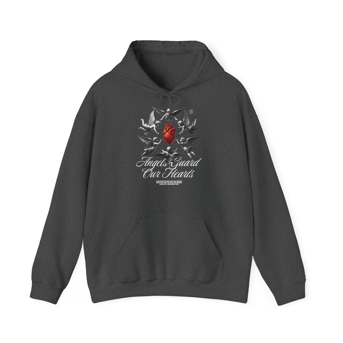 Anatomical Heart Hoodie – "Angels Guard Our Hearts" Graphic Sweatshirt