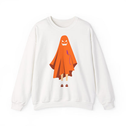 Halloween Ghost Costume Sweatshirt — Cute Spooky Ghost Holding Lollipop Crewneck