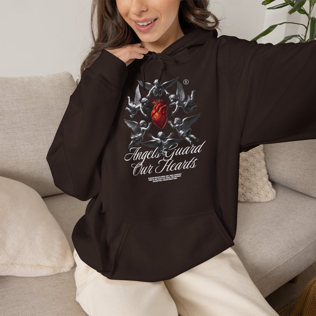 Anatomical Heart Hoodie – "Angels Guard Our Hearts" Graphic Sweatshirt