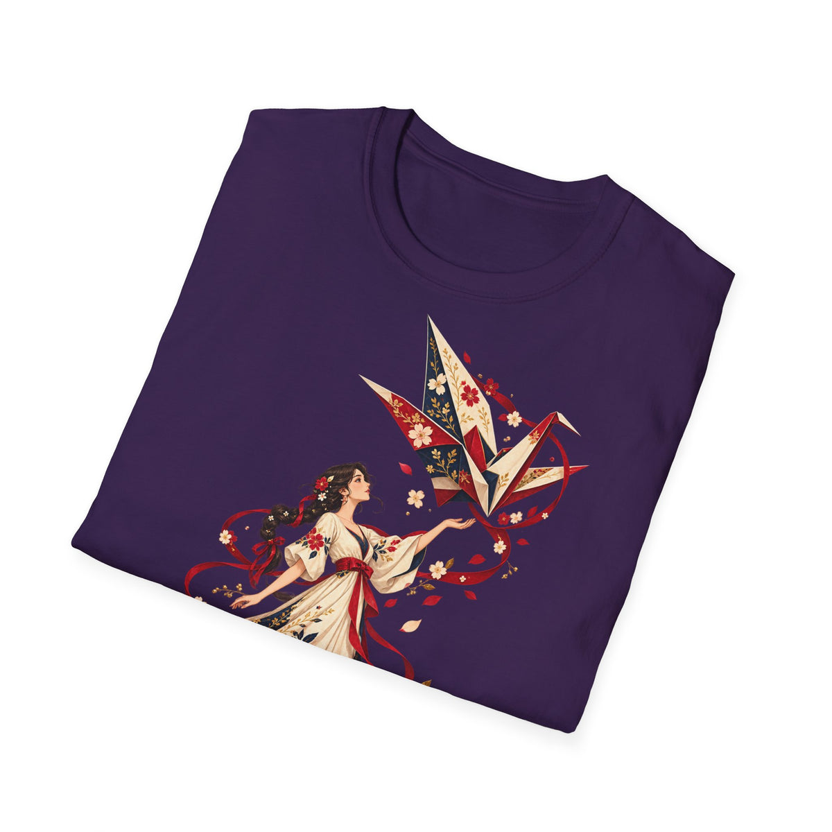 Floral Umbrella Girl T-Shirt — Whimsical Vintage Illustration Tee