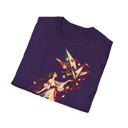 Floral Umbrella Girl T-Shirt — Whimsical Vintage Illustration Tee