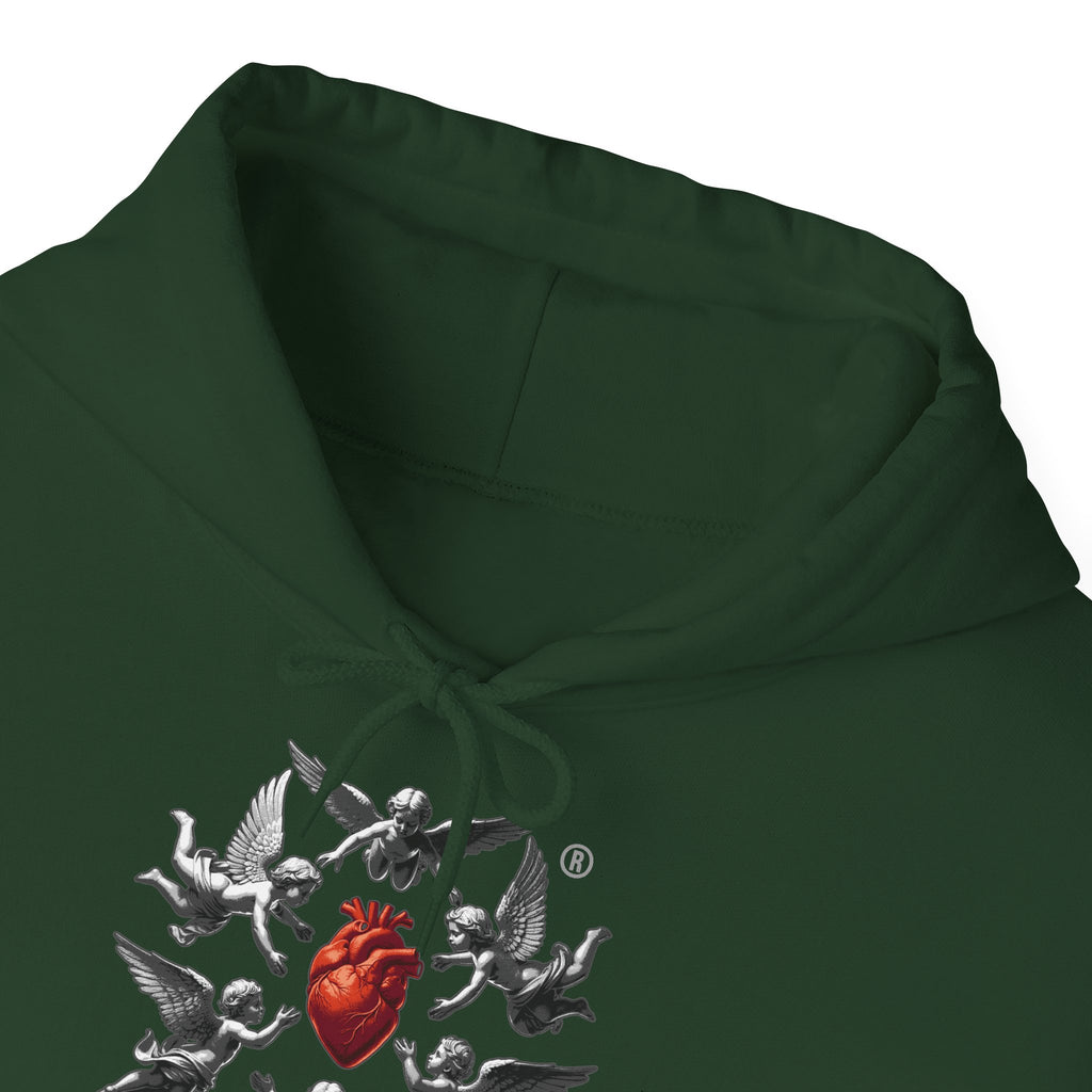 Anatomical Heart Hoodie – "Angels Guard Our Hearts" Graphic Sweatshirt