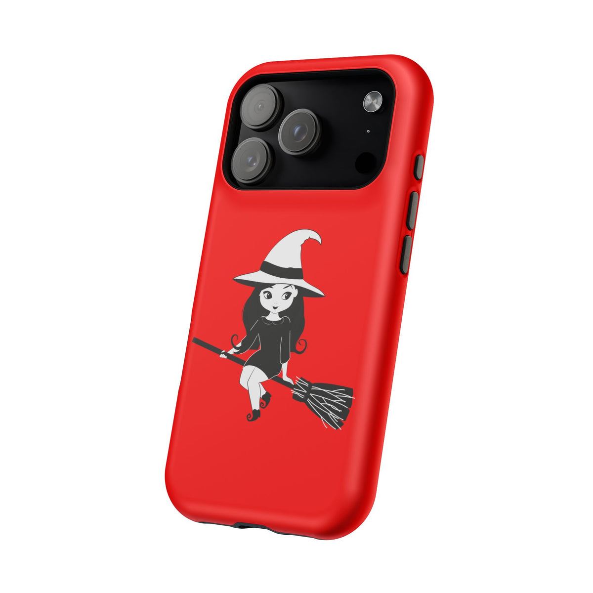 Witch on Broom Red Magnetic Impact Phone Case
