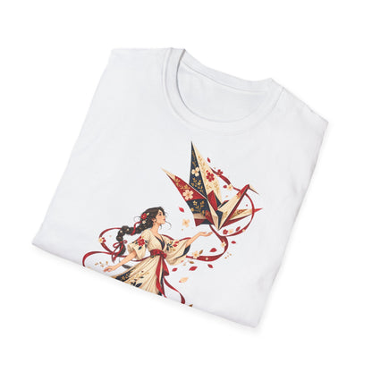 Floral Umbrella Girl T-Shirt — Whimsical Vintage Illustration Tee