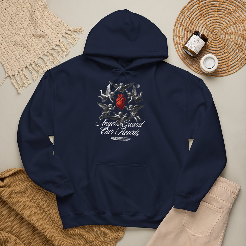 Anatomical Heart Hoodie – "Angels Guard Our Hearts" Graphic Sweatshirt