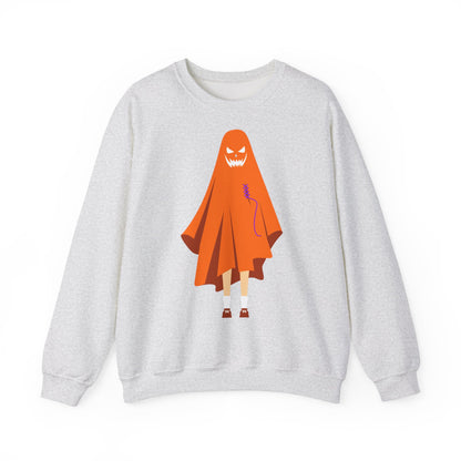 Halloween Ghost Costume Sweatshirt — Cute Spooky Ghost Holding Lollipop Crewneck