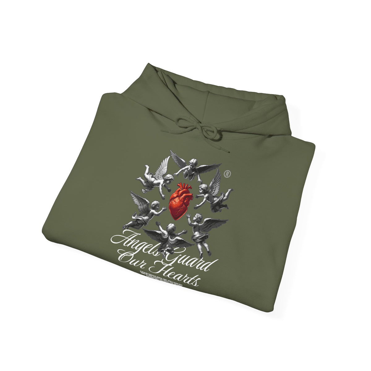 Anatomical Heart Hoodie – "Angels Guard Our Hearts" Graphic Sweatshirt