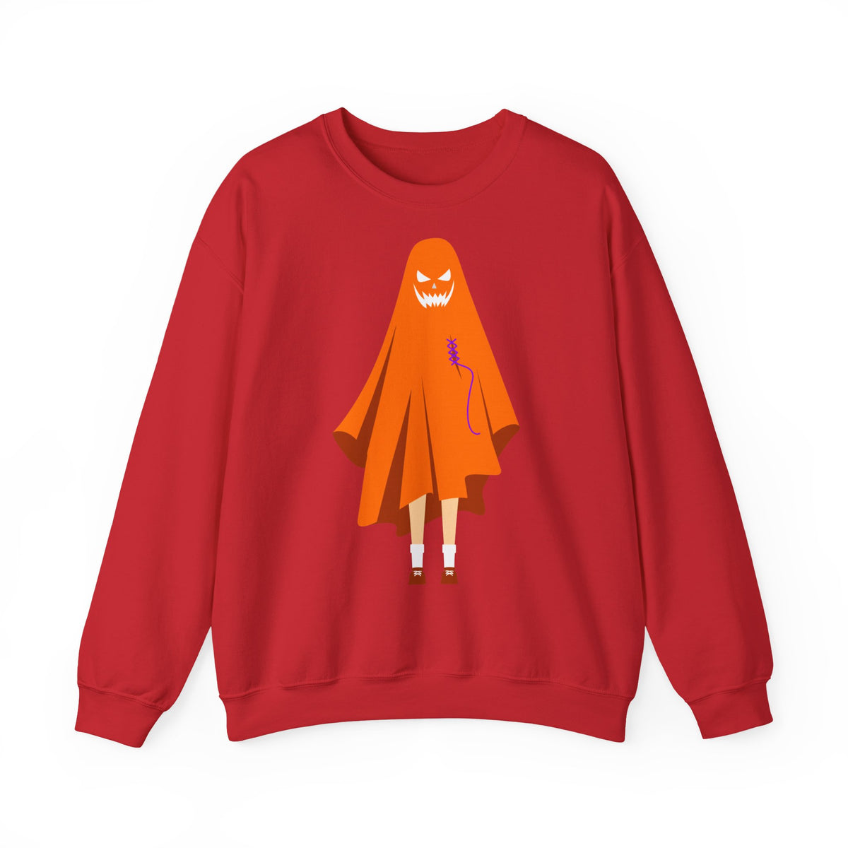 Halloween Ghost Costume Sweatshirt — Cute Spooky Ghost Holding Lollipop Crewneck
