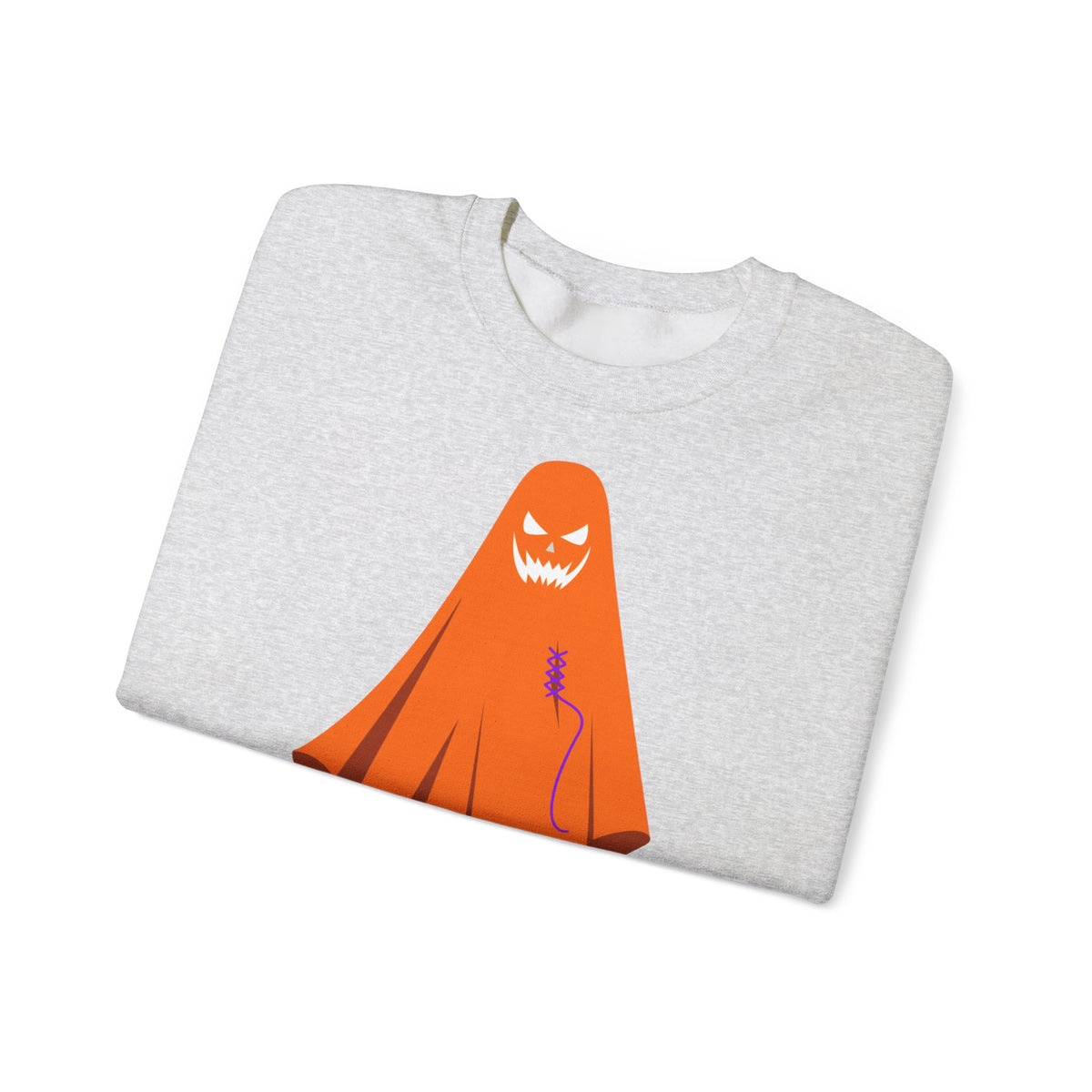 Halloween Ghost Costume Sweatshirt — Cute Spooky Ghost Holding Lollipop Crewneck