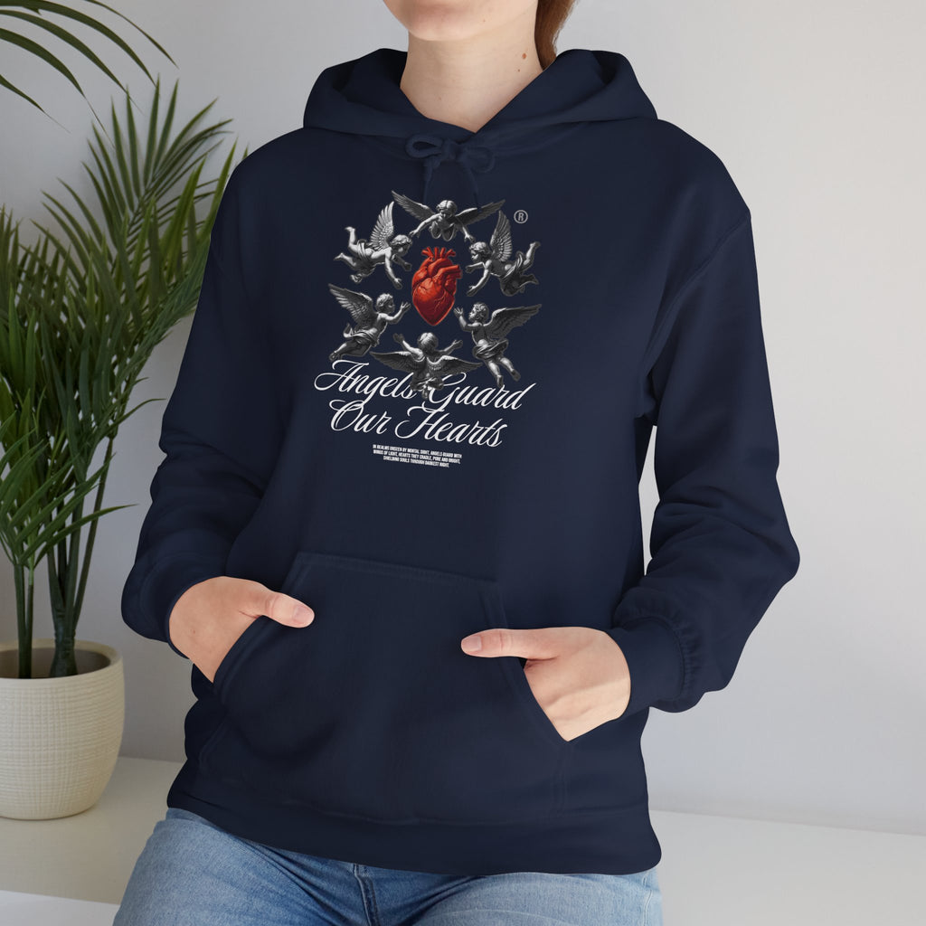 Anatomical Heart Hoodie – "Angels Guard Our Hearts" Graphic Sweatshirt