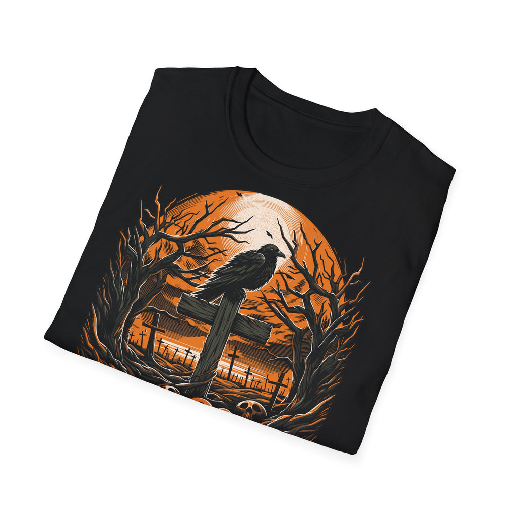 Midnight Sentinel Raven T-Shirt — Gothic Crow Nightscapes Tee