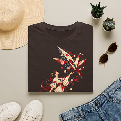 Floral Umbrella Girl T-Shirt — Whimsical Vintage Illustration Tee