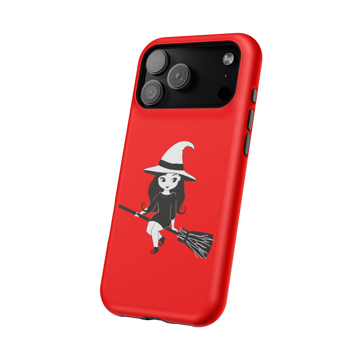 Witch on Broom Red Magnetic Impact Phone Case